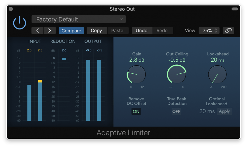 logic pro limiter