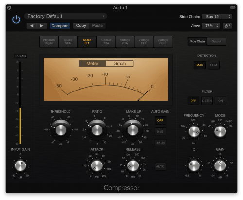 Side chain vocal compressor